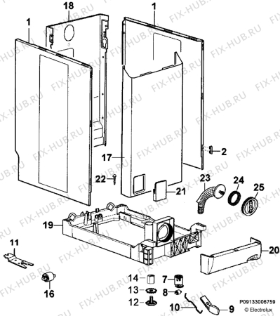 Взрыв-схема стиральной машины Aeg Electrolux L70269TL - Схема узла Housing 001